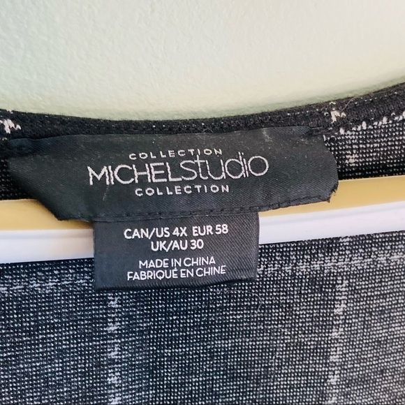 Michel Studio black short sleeve windowpane check print shift dress - Picture 6 of 6